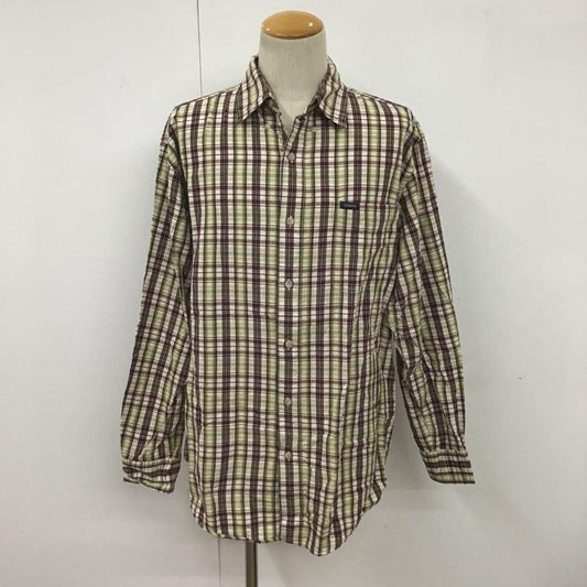 チャップス CHAPS シャツ、ブラウス 長袖 ボタンダウン L チェック 白 / ホワイト / X 黄緑 / イエローグリーン / X えんじ / ワインレッド / X 緑 / グリーン /  メンズ USED 古着 中古 10090989