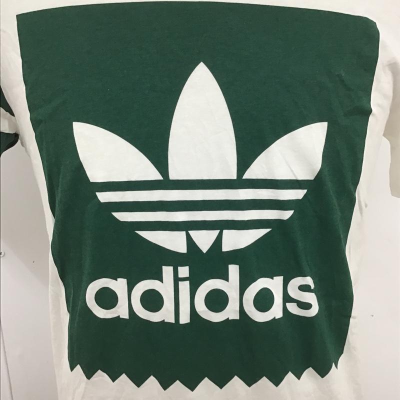 アディダス adidas Tシャツ 半袖 EC4883 プリント M ロゴ、文字 白 / ホワイト / X 緑 / グリーン /  メンズ USED 古着 中古 10091026