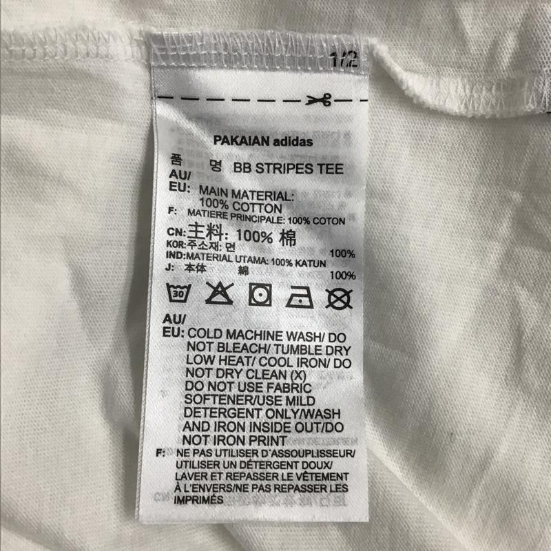 アディダス adidas Tシャツ 半袖 EC4883 プリント M ロゴ、文字 白 / ホワイト / X 緑 / グリーン /  メンズ USED 古着 中古 10091026