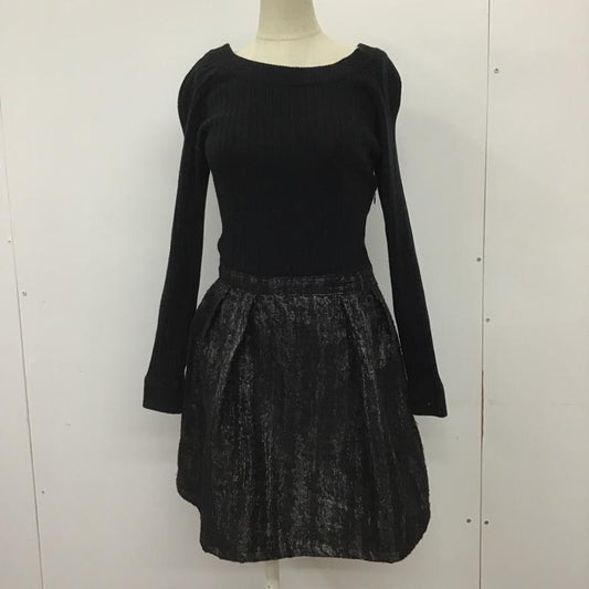 ジルスチュアート JILLSTUART ワンピース ひざ丈スカート S 無地 黒 / ブラック /  レディース USED 古着 中古 10091065