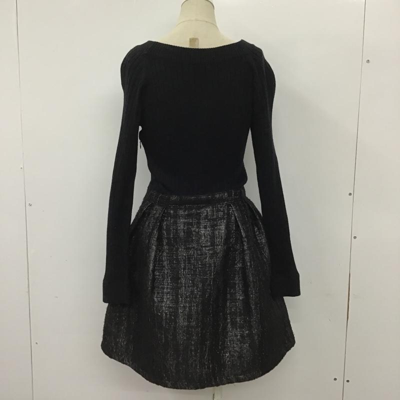 ジルスチュアート JILLSTUART ワンピース ひざ丈スカート S 無地 黒 / ブラック /  レディース USED 古着 中古 10091065