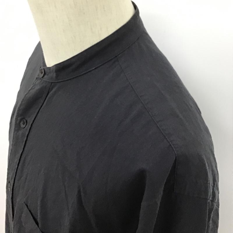 コモリ COMOLI シャツ、ブラウス 長袖 S03-02002 バンドカラー 2 無地 紺 / ネイビー /  メンズ USED 古着 中古 10091077