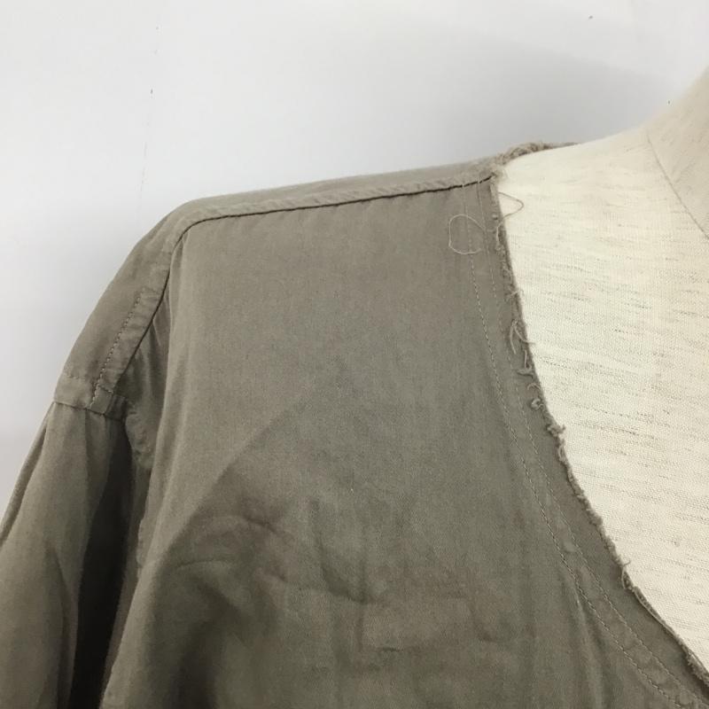 シップス SHIPS シャツ、ブラウス 長袖 M 無地 カーキ / カーキ /  メンズ USED 古着 中古 10091111