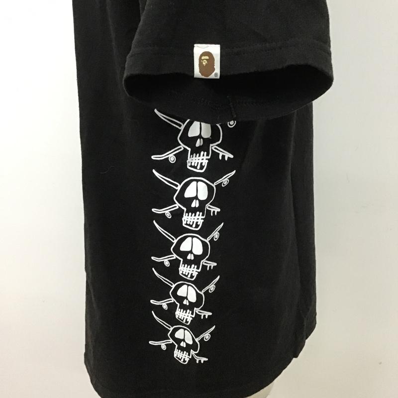ステューシー STUSSY Tシャツ 半袖 A BATHING APE ロゴ M プリント 黒 / ブラック /  メンズ USED 古着 中古 10091120