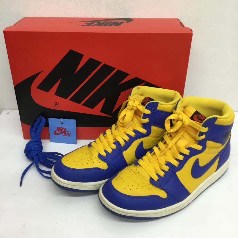 ナイキ NIKE スニーカー スニーカー WMNS AIR JORDAN 1 RETRO HIGH OG ウィメンズ エア ジョーダン 1 レトロ ハイ FD2596-700 27.0cm ロゴ、文字 青 / ブルー / X 黄 / イエロー /  メンズ USED 古着 中古 10091160