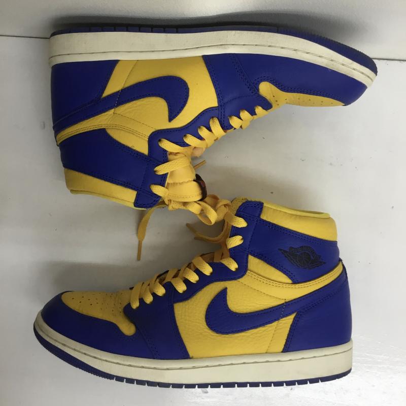 ナイキ NIKE スニーカー スニーカー WMNS AIR JORDAN 1 RETRO HIGH OG ウィメンズ エア ジョーダン 1 レトロ ハイ FD2596-700 27.0cm ロゴ、文字 青 / ブルー / X 黄 / イエロー /  メンズ USED 古着 中古 10091160