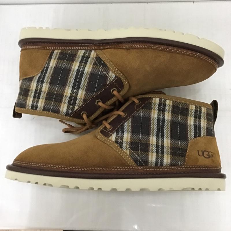 アグ UGG ブーツ ショートブーツ 1098816 NEUMEL PENDLETON PLAID BOOT 29cm 箱有 29.0cm ロゴ、文字 X チェック キャメル / キャメル /  メンズ USED 古着 中古 10091197