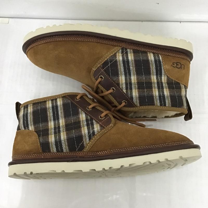 アグ UGG ブーツ ショートブーツ 1098816 NEUMEL PENDLETON PLAID BOOT 29cm 箱有 29.0cm ロゴ、文字 X チェック キャメル / キャメル /  メンズ USED 古着 中古 10091197