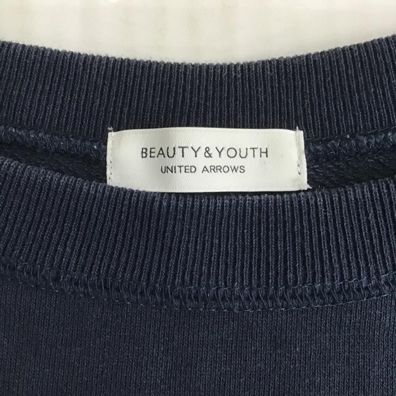 ビューティアンドユースユナイテッドアローズ BEAUTY&YOUTH UNITED ARROWS カットソー 半袖 1612-225-4327 ヘビーコットン6分袖スウェットレディース トップス FREE 無地 紺 / ネイビー /  レディース USED 古着 中古 10091211