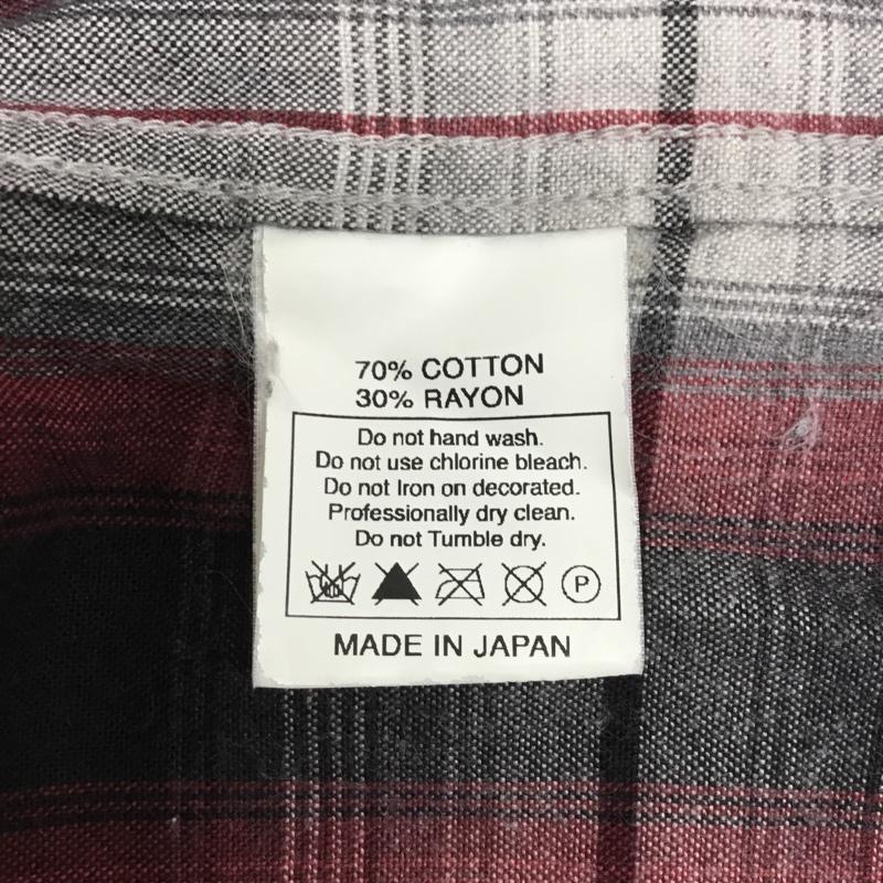 クーティー COOTIE シャツ、ブラウス 七分袖 オープンカラー M チェック 白 / ホワイト / X 黒 / ブラック / X 灰 / グレー / X えんじ / ワインレッド /  メンズ USED 古着 中古 10091224