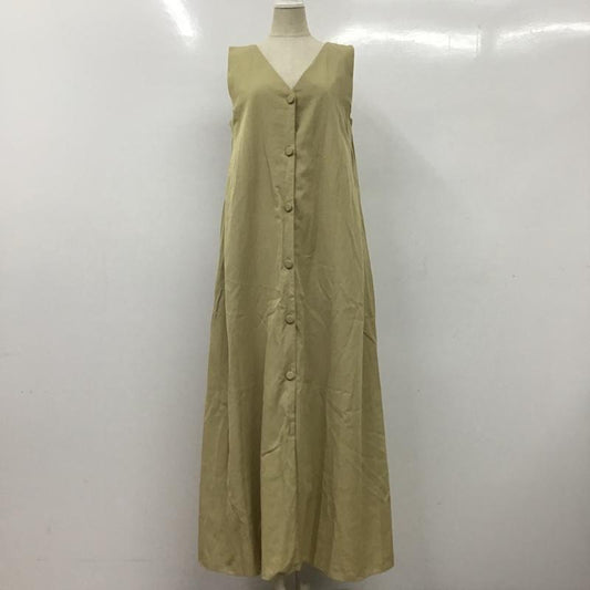 グリーンレーベルリラクシング green label relaxing ワンピース ロングスカート 3626-144-2354 クルミボタン 2way 38 無地 ベージュ / ベージュ /  レディース USED 古着 中古 10091238