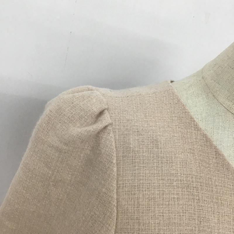 ナチュラルビューティーベーシック NATURAL BEAUTY BASIC ワンピース ひざ丈スカート 017-6240131 バックジップ Vネック 長袖ワンピース S 無地 桃 / ピンク /  レディース USED 古着 中古 10091274
