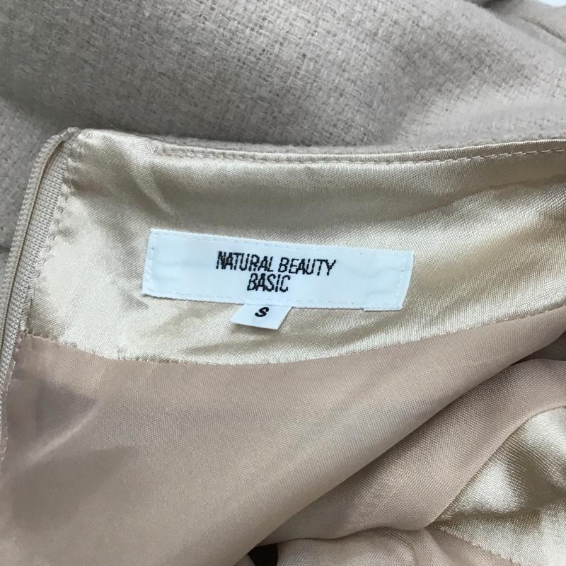 ナチュラルビューティーベーシック NATURAL BEAUTY BASIC ワンピース ひざ丈スカート 017-6240131 バックジップ Vネック 長袖ワンピース S 無地 桃 / ピンク /  レディース USED 古着 中古 10091274