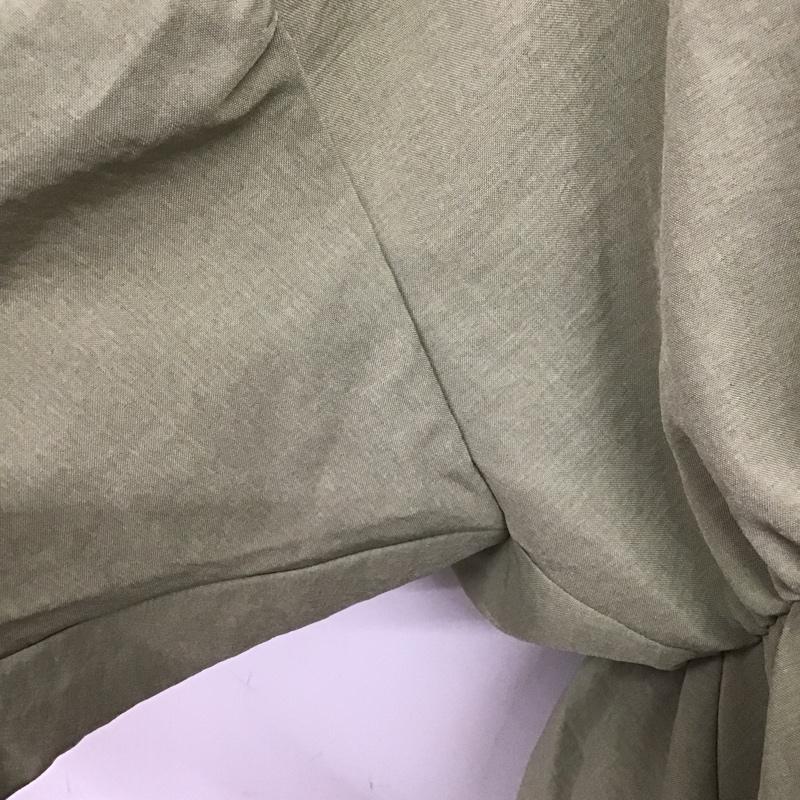 ローリーズファーム LOWRYS FARM カットソー 七分袖 LF620115MC リネンライクカシュクールブラウス 七分丈カットソー 長袖カットソー バックリボン FREE 無地 カーキ / カーキ /  レディース USED 古着 中古 10091331