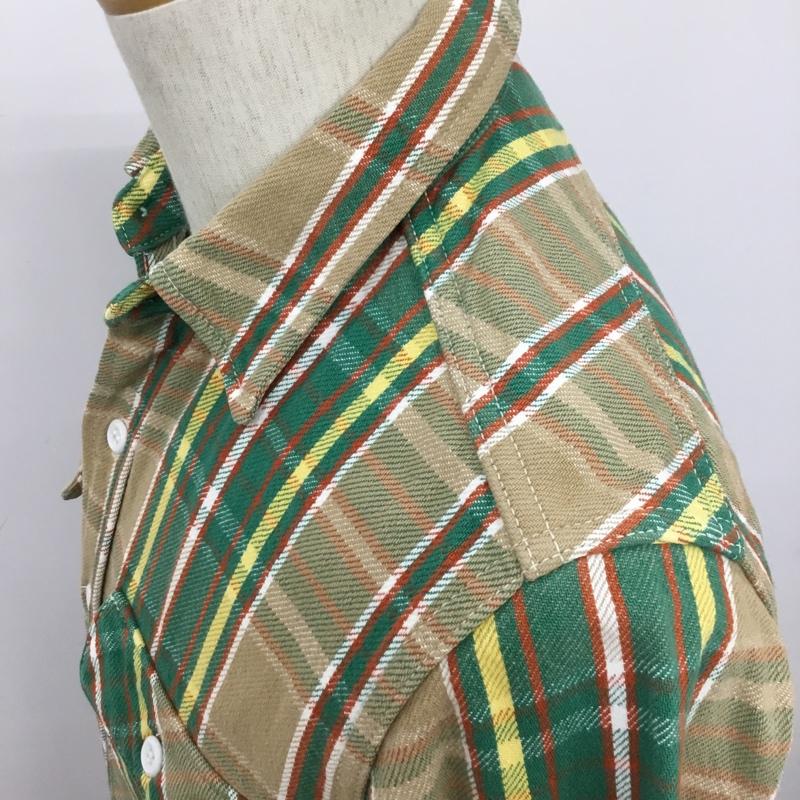 ジェラード JELADO シャツ、ブラウス 長袖 胸ポケット XS チェック ベージュ / ベージュ / X 白 / ホワイト / X 緑 / グリーン / X 黄 / イエロー / X 橙 / オレンジ /  メンズ USED 古着 中古 10091334