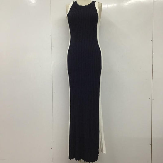 ザラ ZARA ワンピース ロングスカート 9874 002 401 ノースリーブ リブ M 無地 白 / ホワイト / X 紺 / ネイビー /  レディース USED 古着 中古 10091369