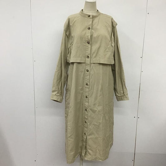 ローリーズファーム LOWRYS FARM ワンピース ロングスカート LF720022TS スタンドワンピースコート アンブレラヨーク FREE 無地 ベージュ / ベージュ /  レディース USED 古着 中古 10091396