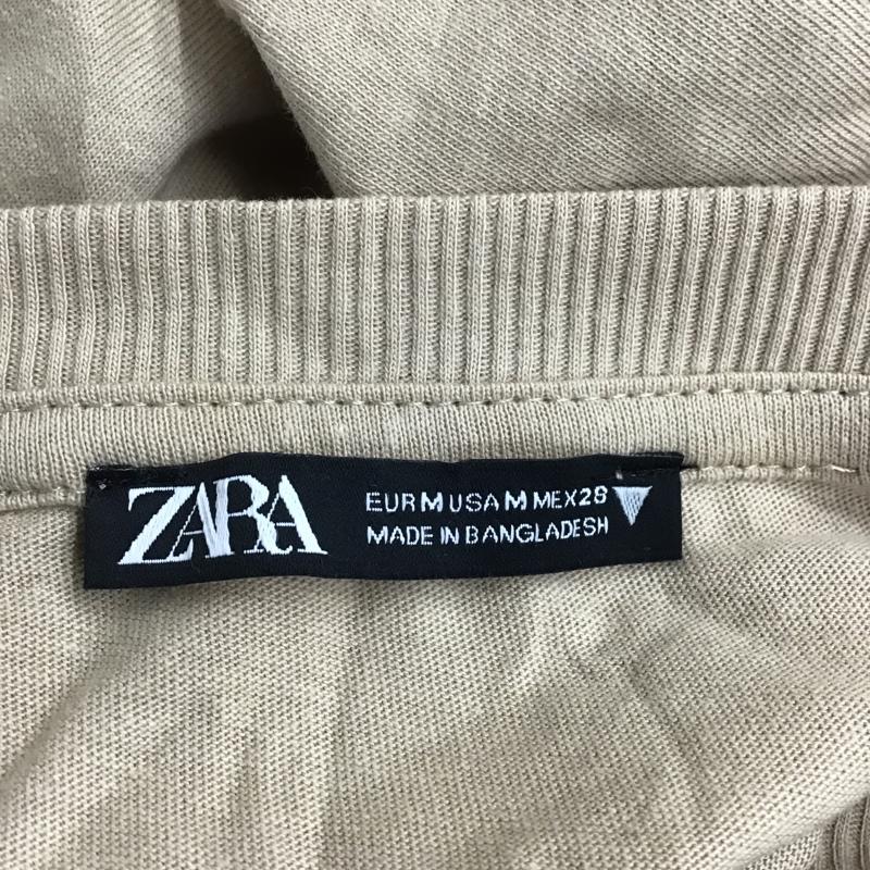 ザラ ZARA カットソー 半袖 0962 276 710 クルーネック M 無地 ベージュ / ベージュ /  レディース USED 古着 中古 10091400
