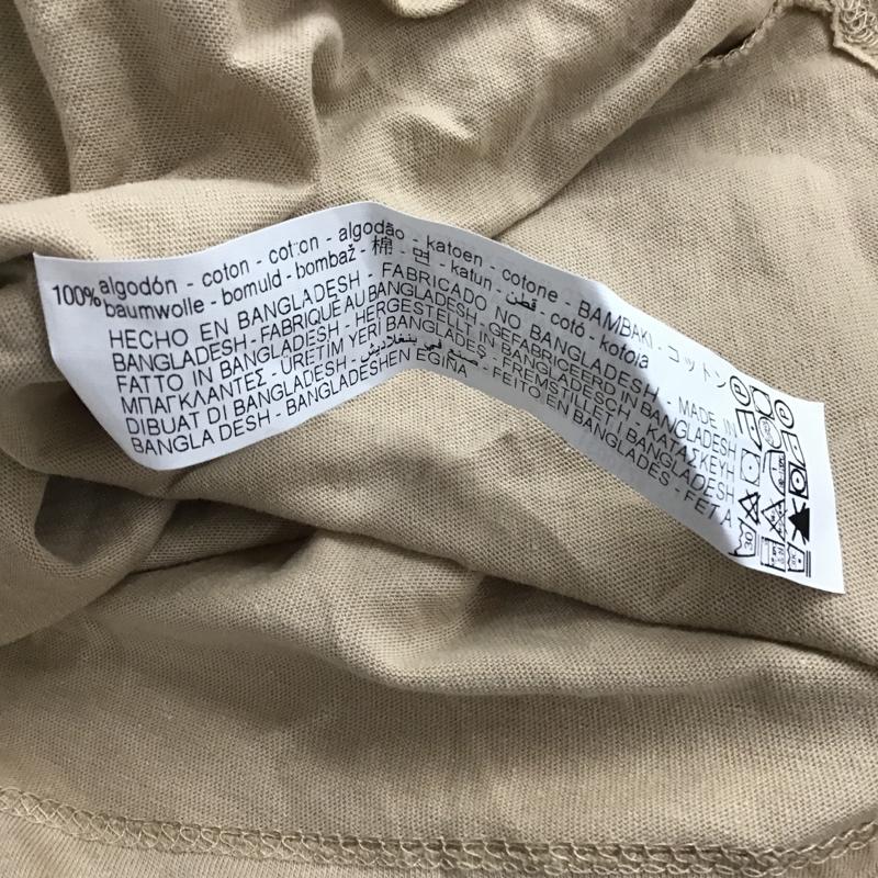 ザラ ZARA カットソー 半袖 0962 276 710 クルーネック M 無地 ベージュ / ベージュ /  レディース USED 古着 中古 10091400