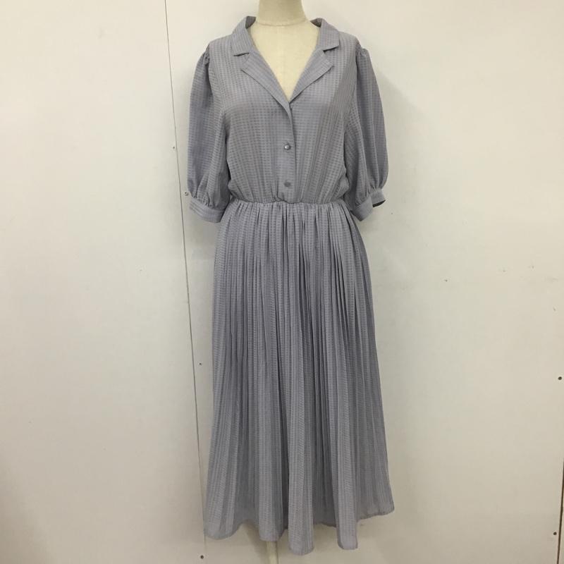 オリーブデオリーブ OLIVE des OLIVE ワンピース ロングスカート 1671300803 オープンカラー FREE チェック 灰 / グレー /  レディース USED 古着 中古 10091423