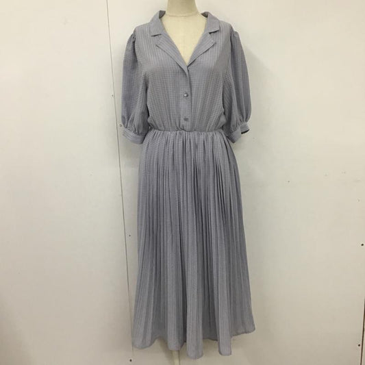 オリーブデオリーブ OLIVE des OLIVE ワンピース ロングスカート 1671300803 オープンカラー FREE チェック 灰 / グレー /  レディース USED 古着 中古 10091423