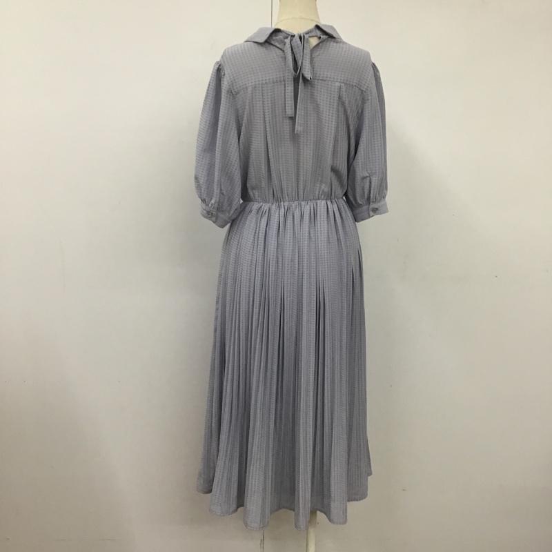 オリーブデオリーブ OLIVE des OLIVE ワンピース ロングスカート 1671300803 オープンカラー FREE チェック 灰 / グレー /  レディース USED 古着 中古 10091423