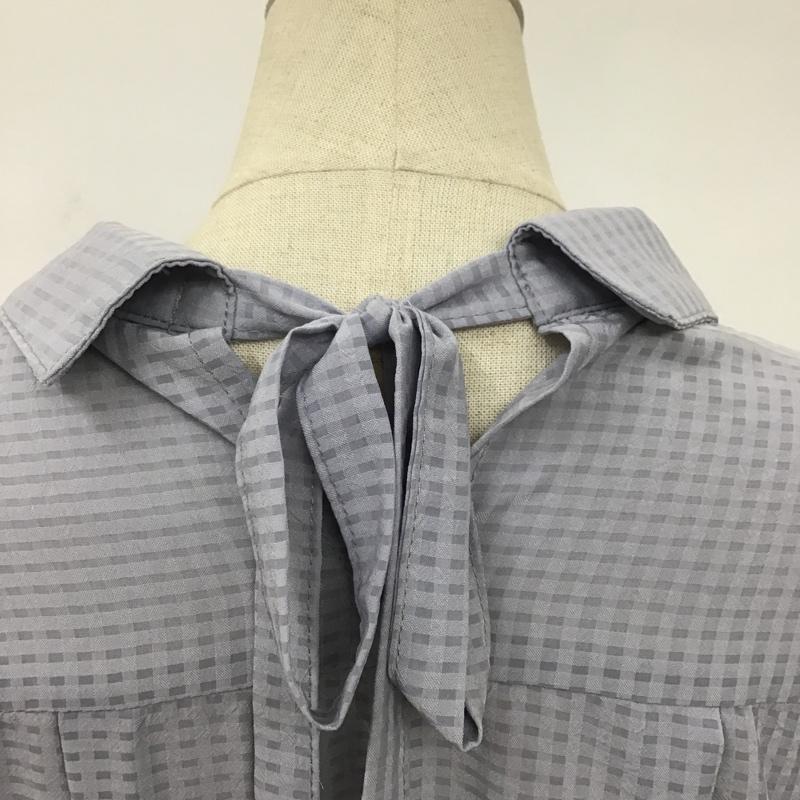 オリーブデオリーブ OLIVE des OLIVE ワンピース ロングスカート 1671300803 オープンカラー FREE チェック 灰 / グレー /  レディース USED 古着 中古 10091423