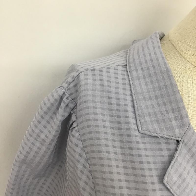 オリーブデオリーブ OLIVE des OLIVE ワンピース ロングスカート 1671300803 オープンカラー FREE チェック 灰 / グレー /  レディース USED 古着 中古 10091423