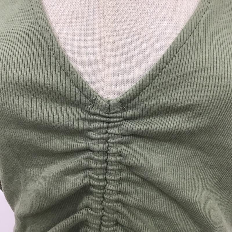 ザラ ZARA カットソー 半袖 3253 316 500 クロップド丈 ショート L 無地 薄緑 / ライトグリーン /  レディース USED 古着 中古 10091428