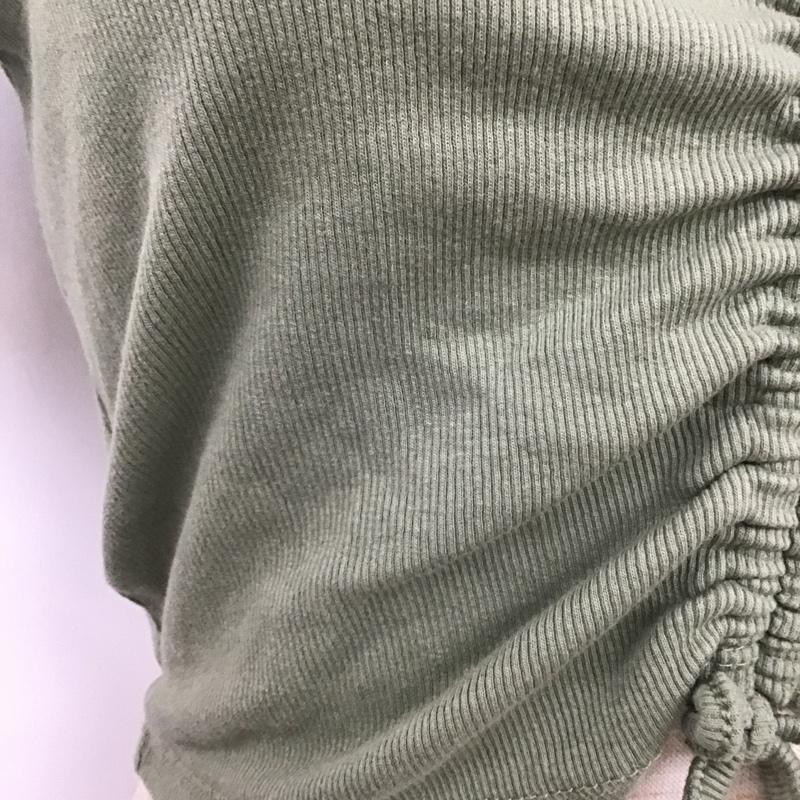 ザラ ZARA カットソー 半袖 3253 316 500 クロップド丈 ショート L 無地 薄緑 / ライトグリーン /  レディース USED 古着 中古 10091428