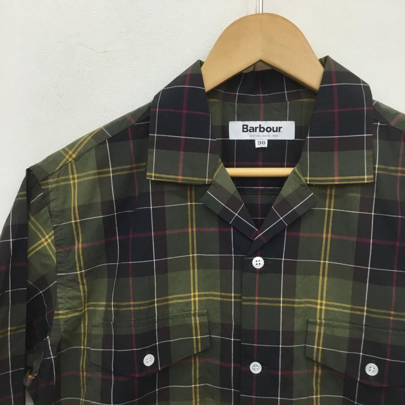 バーブァー Barbour シャツ、ブラウス 半袖 オープンカラー　開襟 38 チェック 緑 / グリーン /  メンズ USED 古着 中古 10091587