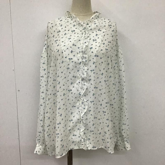 ローリーズファーム LOWRYS FARM シャツ、ブラウス 長袖 LF618001TK フリル M 花柄 白 / ホワイト / X 青 / ブルー / X 緑 / グリーン /  レディース USED 古着 中古 10091605