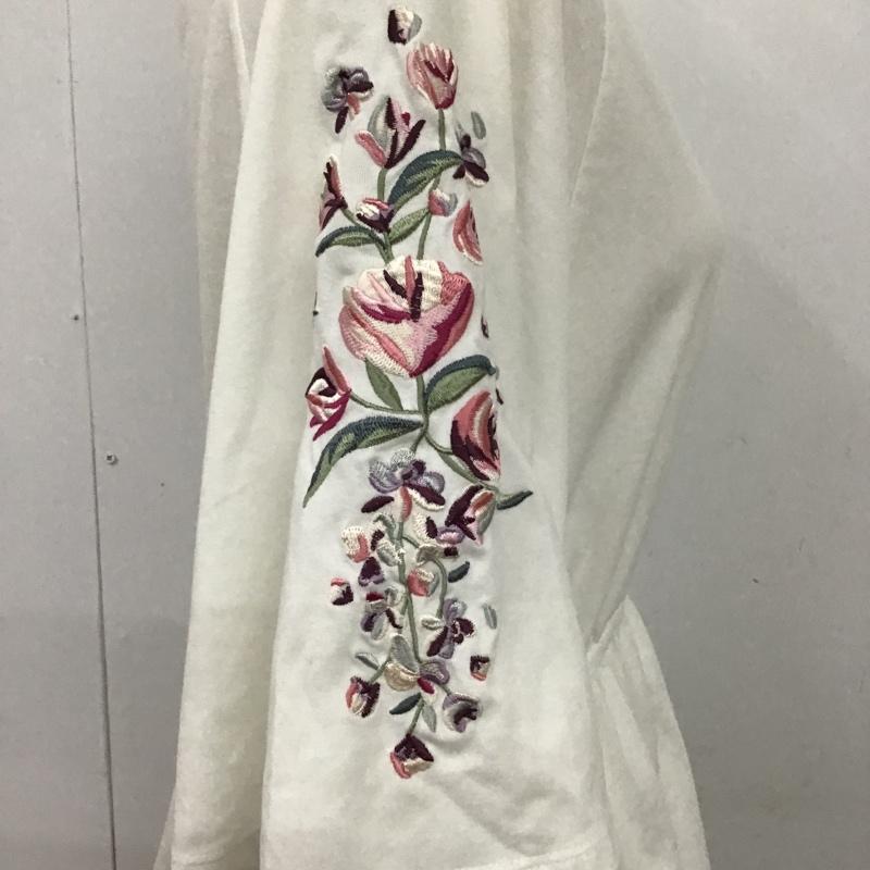 ローリーズファーム LOWRYS FARM カットソー 七分袖 NL617037TS フレアスリーブ M 刺繍 白 / ホワイト /  レディース USED 古着 中古 10091606