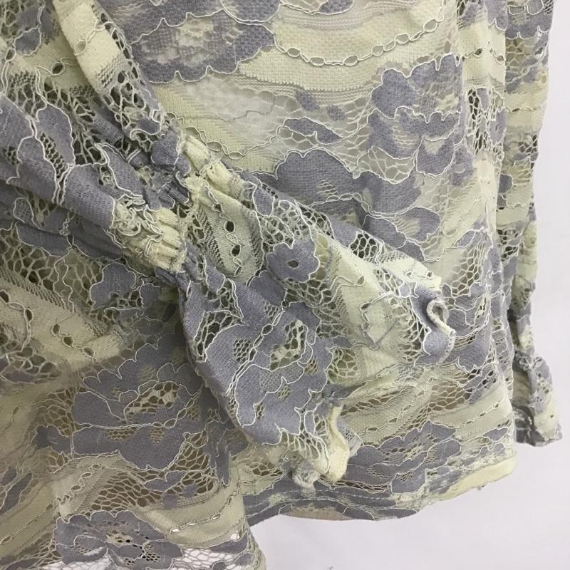 フリーズマート FREE'S MART カットソー 長袖 131-9110003 配色レースハイネックブラウス FREE レース柄 アイボリー / アイボリー / X 灰 / グレー /  レディース USED 古着 中古 10091610