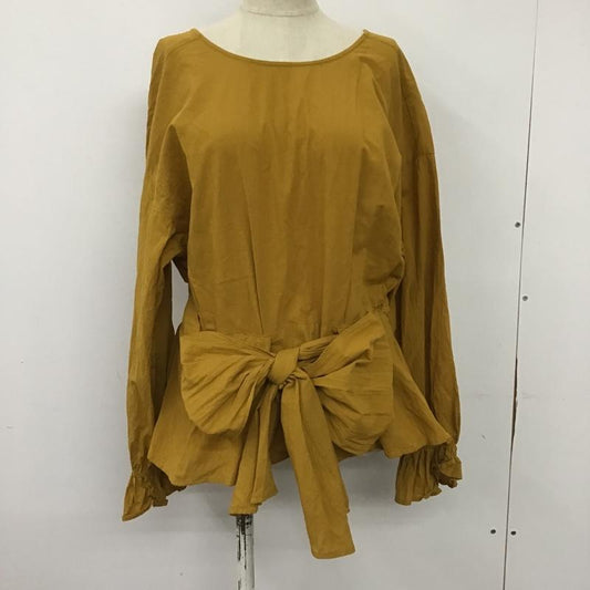 レイビームス Ray BEAMS カットソー 長袖 63-11-0297-690 ウエストリボン パフスリーブ ブラウス 無地 マスタード / マスタード /  レディース USED 古着 中古 10091614
