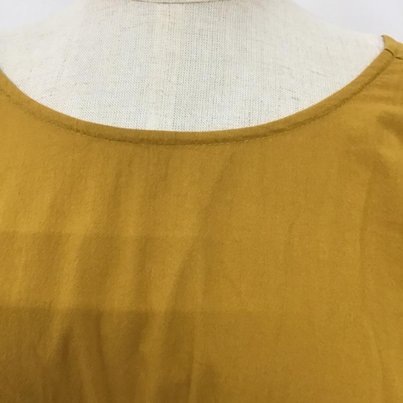 レイビームス Ray BEAMS カットソー 長袖 63-11-0297-690 ウエストリボン パフスリーブ ブラウス 無地 マスタード / マスタード /  レディース USED 古着 中古 10091614