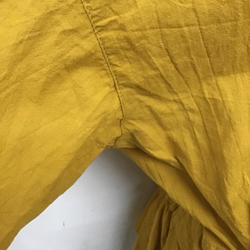 レイビームス Ray BEAMS カットソー 長袖 63-11-0297-690 ウエストリボン パフスリーブ ブラウス 無地 マスタード / マスタード /  レディース USED 古着 中古 10091614
