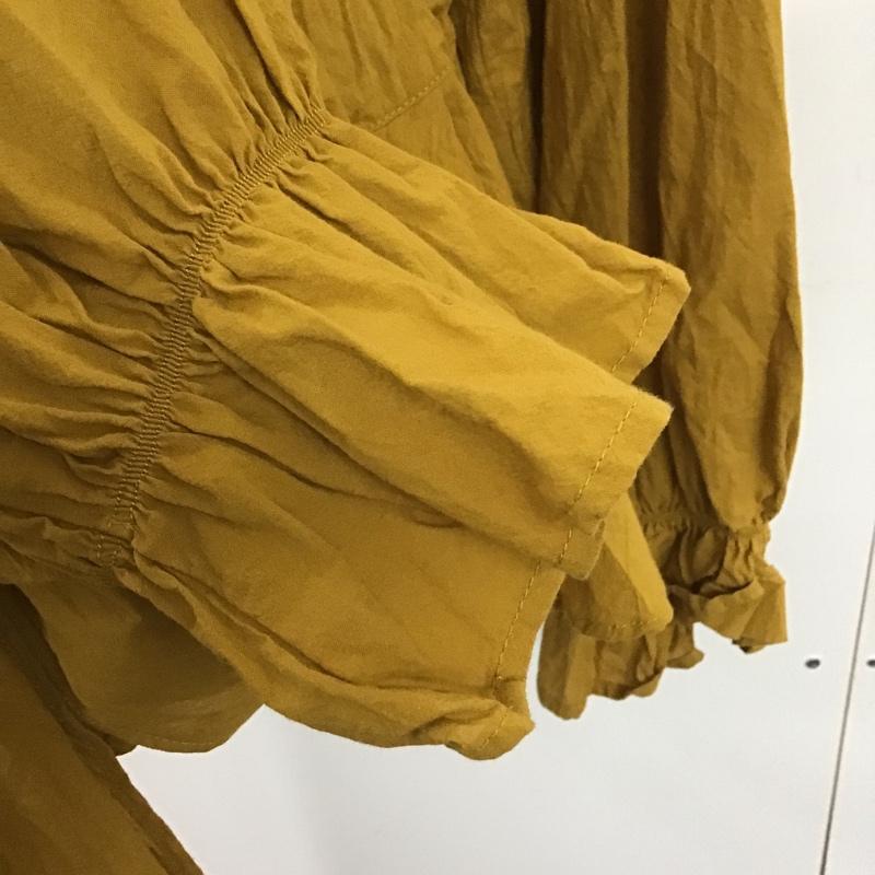 レイビームス Ray BEAMS カットソー 長袖 63-11-0297-690 ウエストリボン パフスリーブ ブラウス 無地 マスタード / マスタード /  レディース USED 古着 中古 10091614