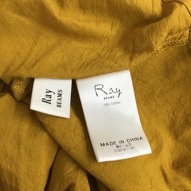 レイビームス Ray BEAMS カットソー 長袖 63-11-0297-690 ウエストリボン パフスリーブ ブラウス 無地 マスタード / マスタード /  レディース USED 古着 中古 10091614