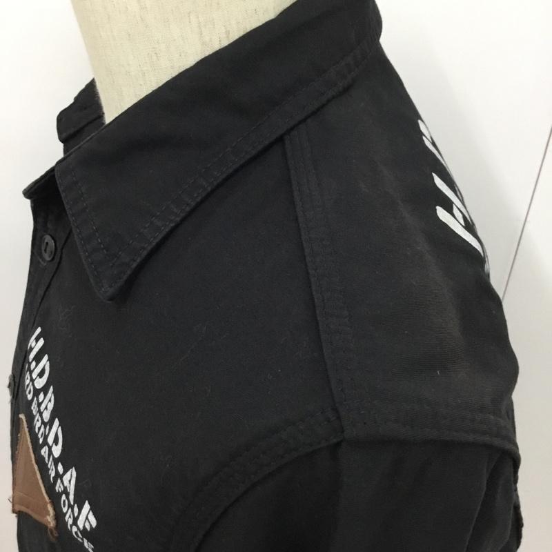 フラットヘッド The Flat Head シャツ、ブラウス 長袖 LOT-HMS-01W HARD BIRD ワークシャツ ミリタリー 36 ロゴ、文字 黒 / ブラック /  メンズ USED 古着 中古 10091684