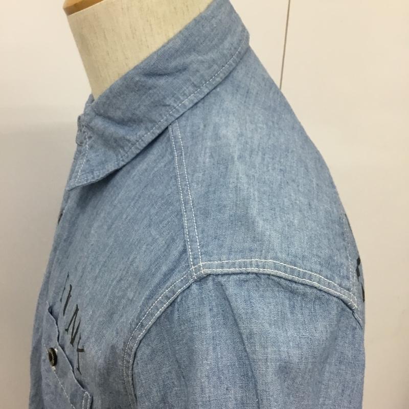 ギルティーパーティーズ GUILTYPARTIES シャツ、ブラウス 半袖 WACKOMARIA FUNK シャンブレー S ロゴ、文字 青 / ブルー /  メンズ USED 古着 中古 10091697