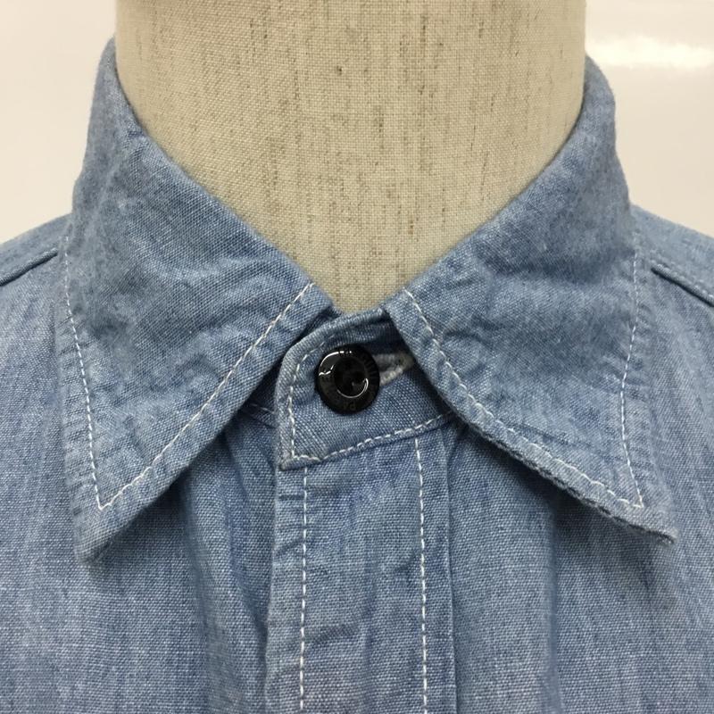 ギルティーパーティーズ GUILTYPARTIES シャツ、ブラウス 半袖 WACKOMARIA FUNK シャンブレー S ロゴ、文字 青 / ブルー /  メンズ USED 古着 中古 10091697