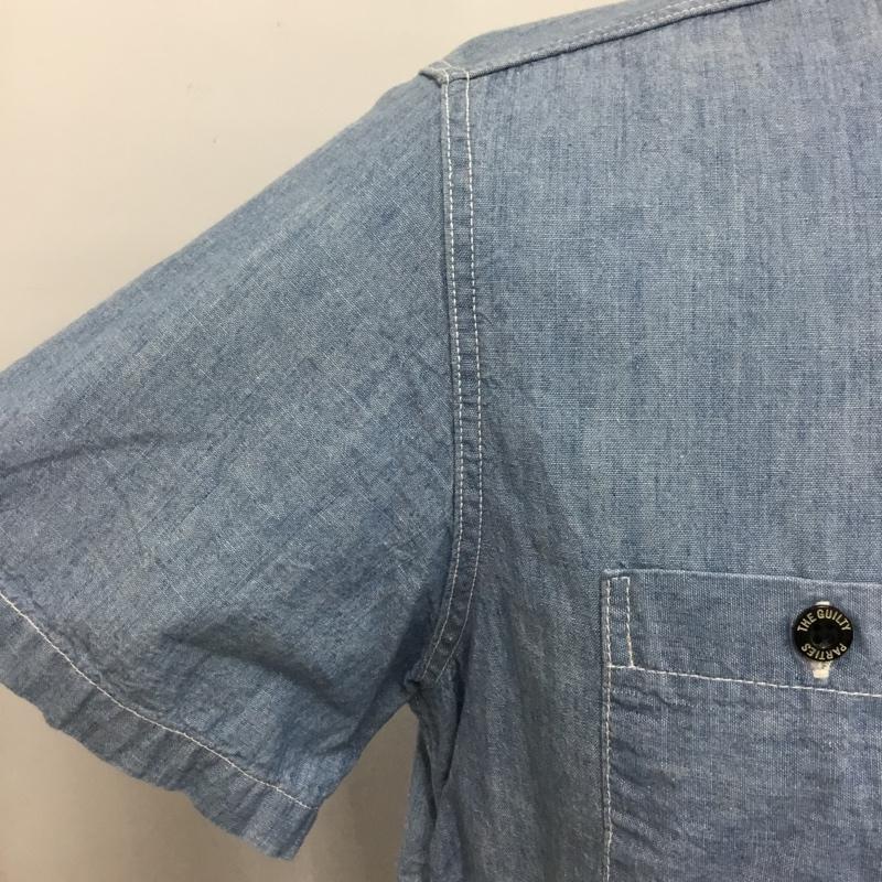 ギルティーパーティーズ GUILTYPARTIES シャツ、ブラウス 半袖 WACKOMARIA FUNK シャンブレー S ロゴ、文字 青 / ブルー /  メンズ USED 古着 中古 10091697
