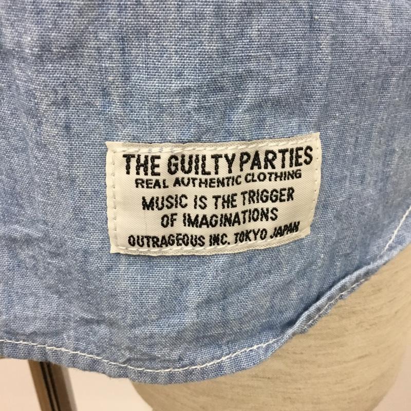 ギルティーパーティーズ GUILTYPARTIES シャツ、ブラウス 半袖 WACKOMARIA FUNK シャンブレー S ロゴ、文字 青 / ブルー /  メンズ USED 古着 中古 10091697
