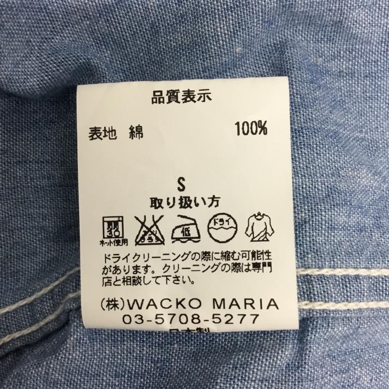 ギルティーパーティーズ GUILTYPARTIES シャツ、ブラウス 半袖 WACKOMARIA FUNK シャンブレー S ロゴ、文字 青 / ブルー /  メンズ USED 古着 中古 10091697