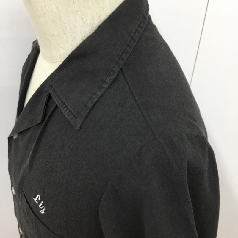 ヒルトン HILTON シャツ、ブラウス 半袖 ボーリングシャツ M ワンポイント 黒 / ブラック /  メンズ USED 古着 中古 10091715