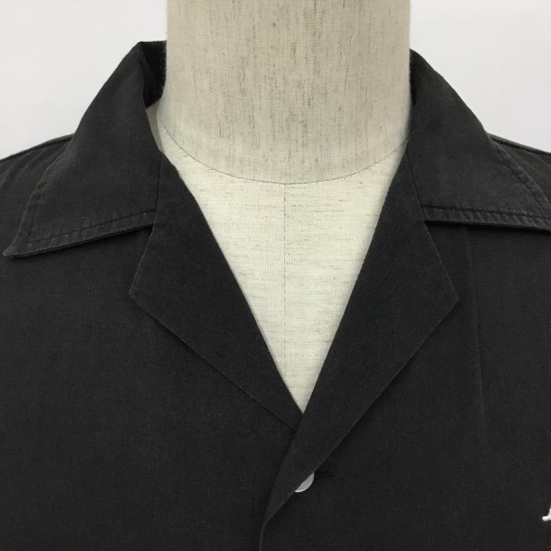 ヒルトン HILTON シャツ、ブラウス 半袖 ボーリングシャツ M ワンポイント 黒 / ブラック /  メンズ USED 古着 中古 10091715