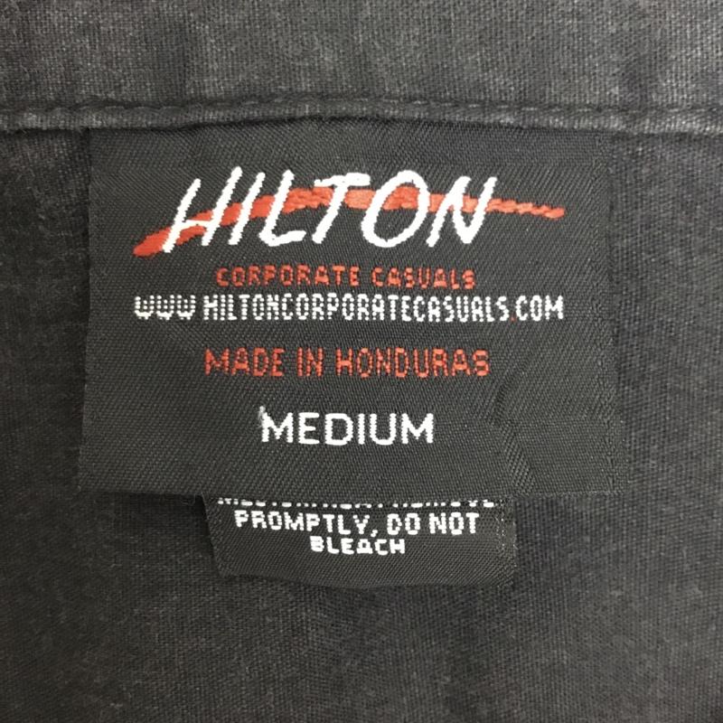 ヒルトン HILTON シャツ、ブラウス 半袖 ボーリングシャツ M ワンポイント 黒 / ブラック /  メンズ USED 古着 中古 10091715