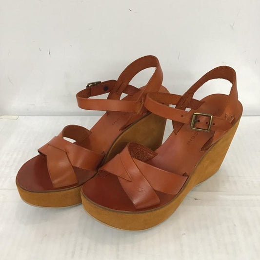 ファビオ ルスコーニ FABIO RUSCONI サンダル サンダル ウェッジソール ストラップ 38 無地 茶 / ブラウン /  レディース USED 古着 中古 10091728