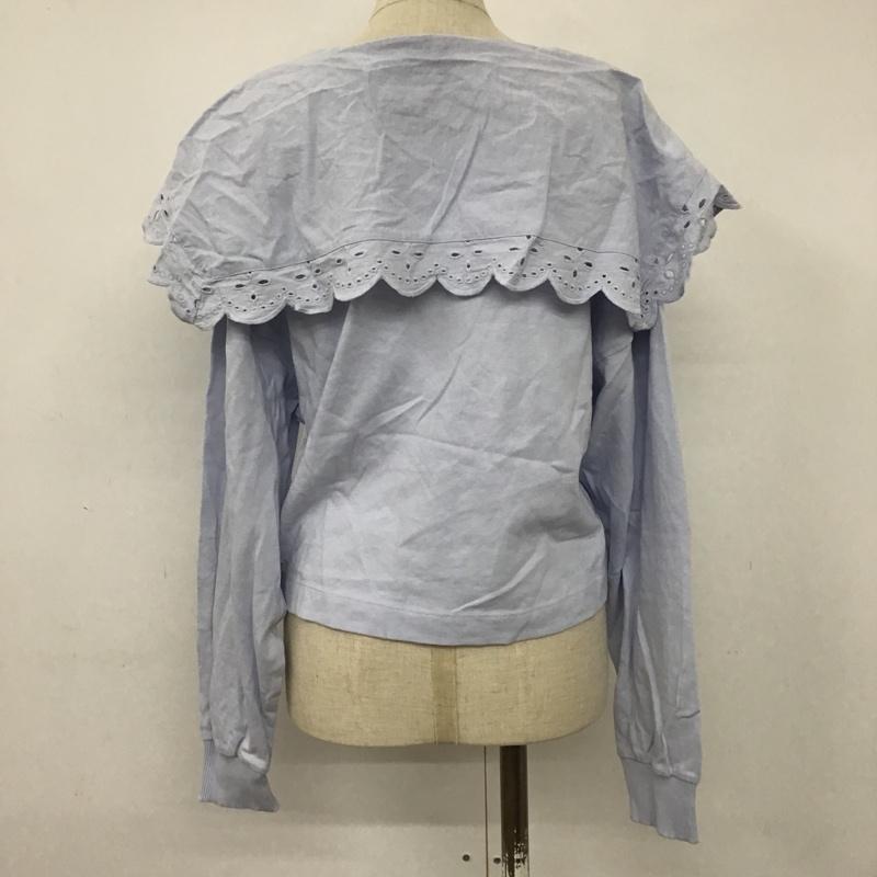 ザラ ZARA カットソー 長袖 1044 156 403 襟付き ビッグカラー M 無地 水色 / ライトブルー /  レディース USED 古着 中古 10091763